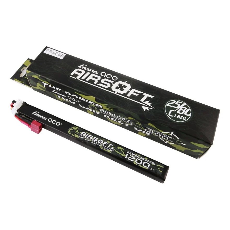 Gens ACE Li-Pol Battery 11.1V 1200mAh, 25C, T-Dean - Stick