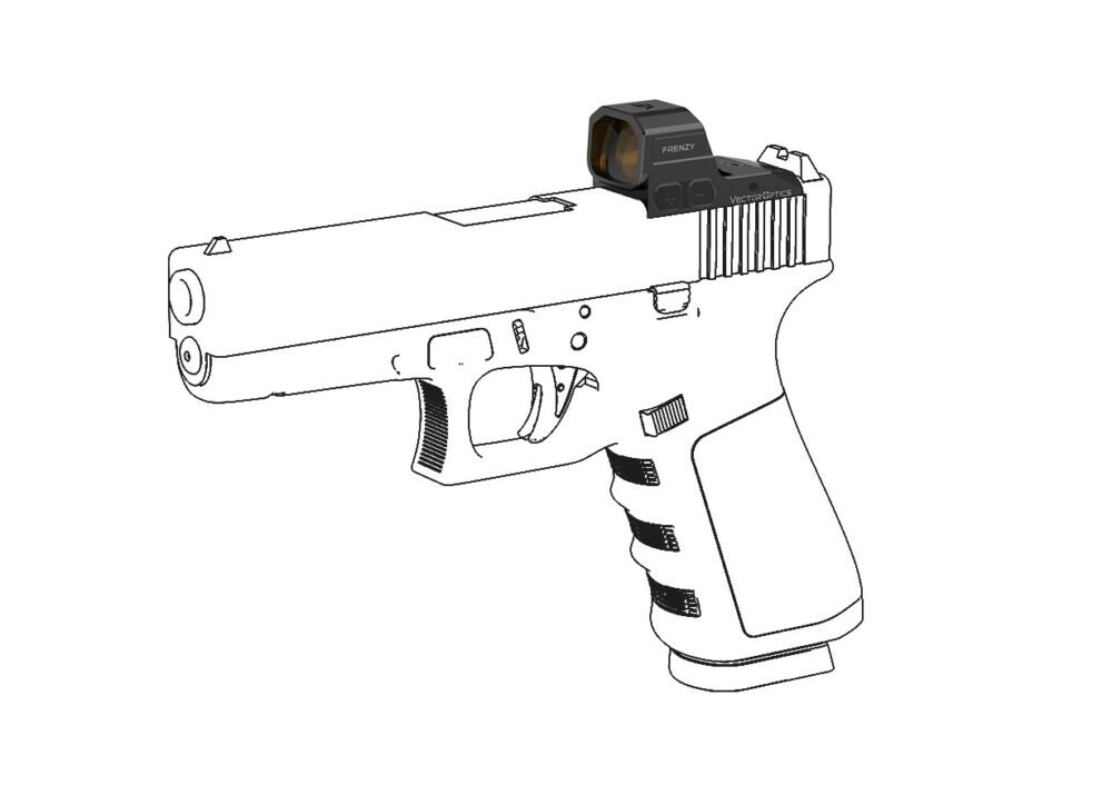 74780 VO FRENZY 1x16x21 Glock MOS Red Dot Sight - Black