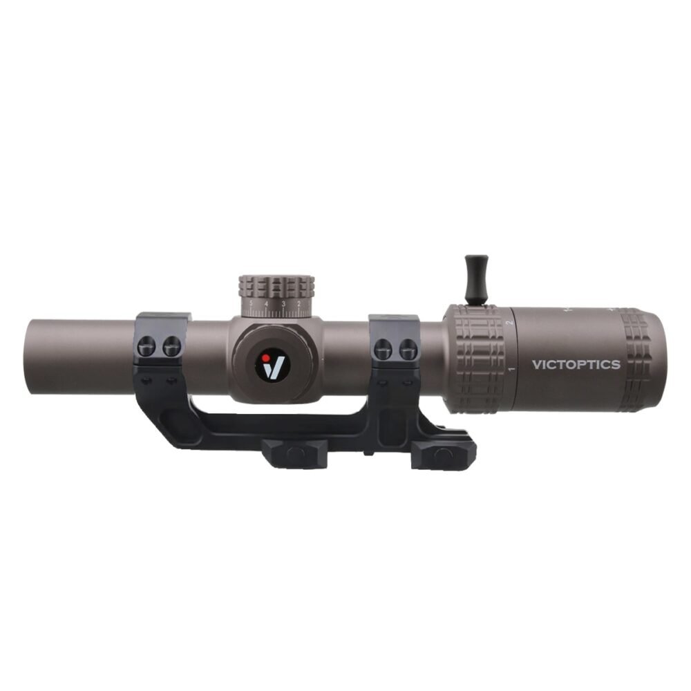 VictOptics LPVO Riflescope S6 1–6x24  plus  One-Piece High Mount - Brown