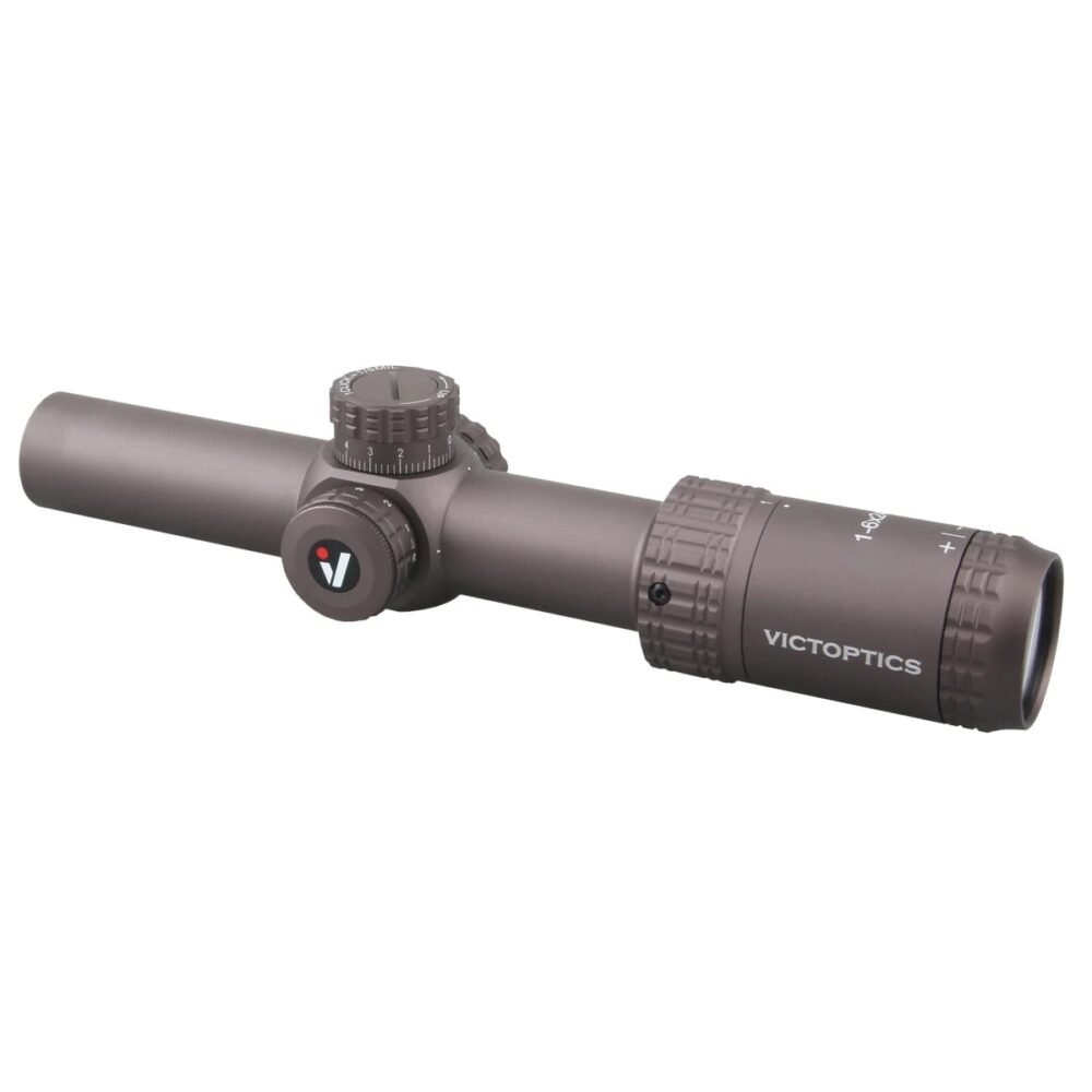 VictOptics LPVO Riflescope S6 1–6x24  plus  One-Piece High Mount - Brown