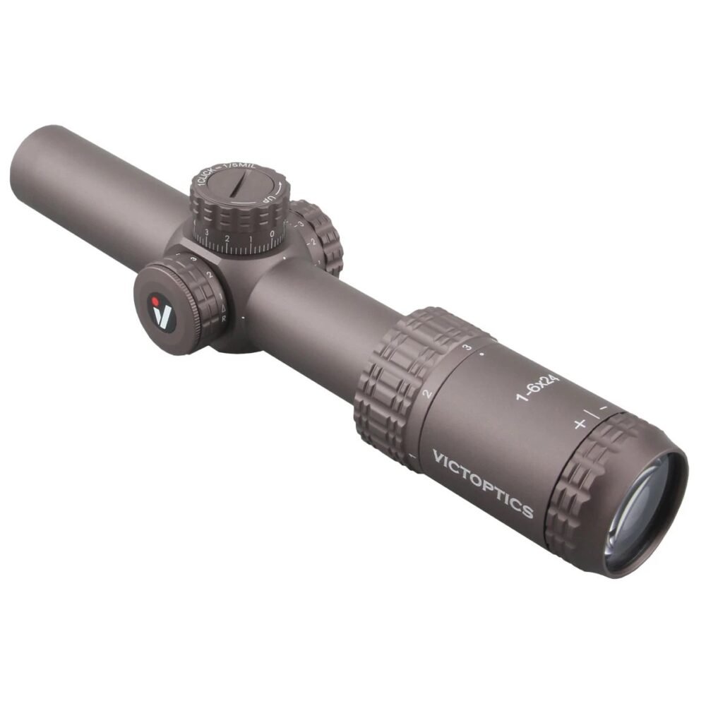 VictOptics LPVO Riflescope S6 1–6x24  plus  One-Piece High Mount - Brown