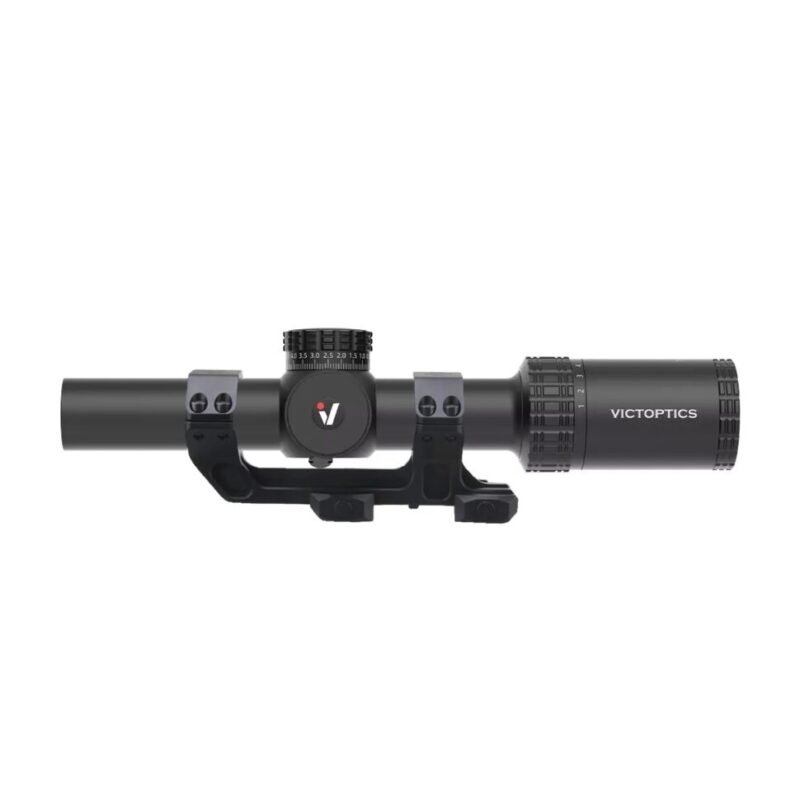 VictOptics LPVO Riflescope S10 1–10x24i Fiber  plus  One-Piece High Mount - Black