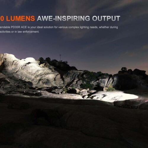 FENIX Rechargeable LED Flashlight PD35R ACE, 2000 lm  - Black