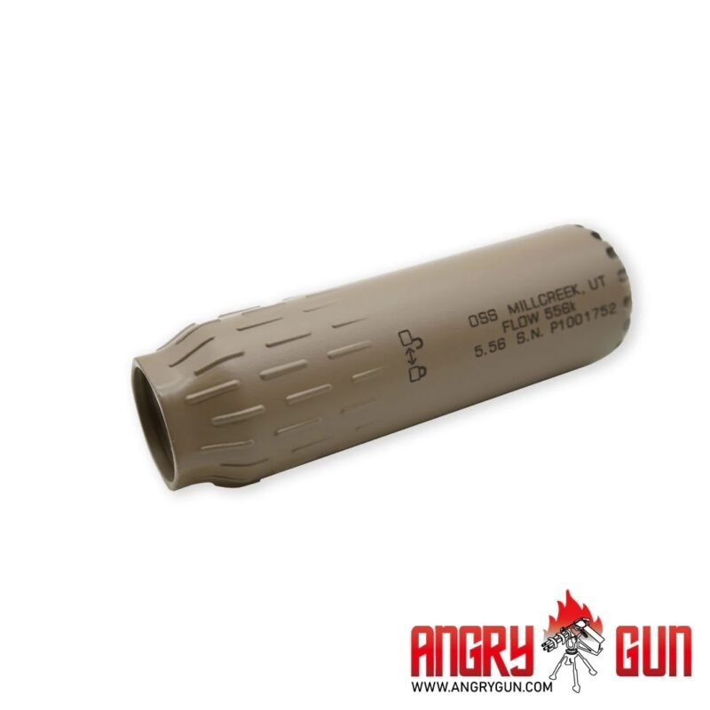 Angry Gun FLOW 556K 3D Printed Steel Suppressor - Tan