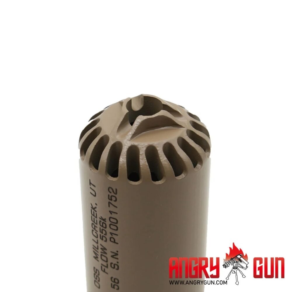 Angry Gun FLOW 556K 3D Printed Steel Suppressor - Tan