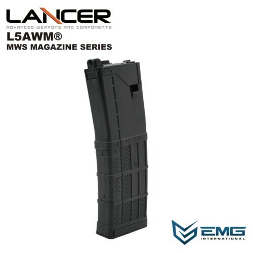Angry Gun Lancer L5AWM V2 Gas Magazine for TM MWS, 35 BBs - Black