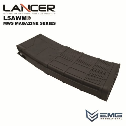 Angry Gun Lancer L5AWM V2 Gas Magazine for TM MWS, 35 BBs - Black