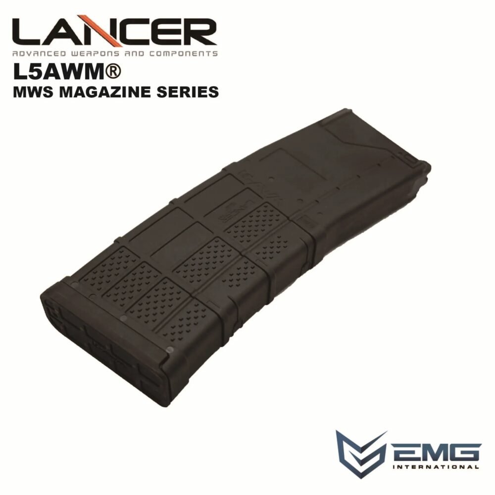 Angry Gun Lancer L5AWM V2 Gas Magazine for TM MWS, 35 BBs - Black