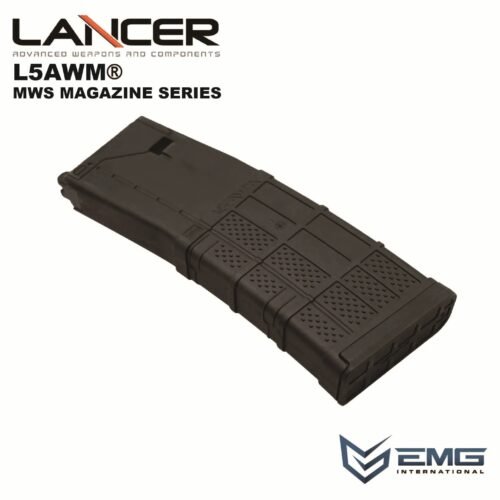 Angry Gun Lancer L5AWM V2 Gas Magazine for TM MWS, 35 BBs - Black