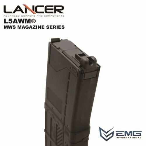 Angry Gun Lancer L5AWM V2 Gas Magazine for TM MWS, 35 BBs - Black