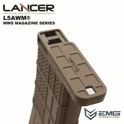 Angry Gun Lancer L5AWM V2 Gas Magazine for TM MWS, 35 BBs - Tan