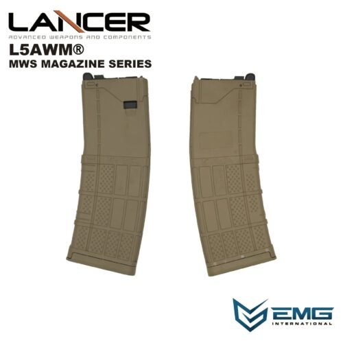 Angry Gun Lancer L5AWM V2 Gas Magazine for TM MWS, 35 BBs - Tan