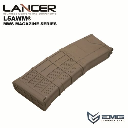 Angry Gun Lancer L5AWM V2 Gas Magazine for TM MWS, 35 BBs - Tan