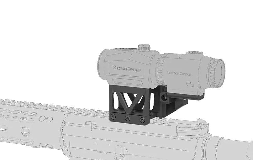 VO 1-Piece RIS Base for SCRAPPER Red Dot Sight and PARAGON Magnifier - Black