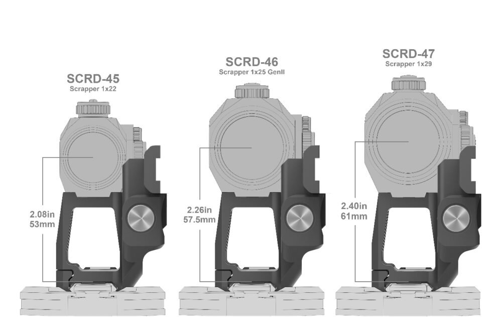 VO 1-Piece RIS Base for SCRAPPER Red Dot Sight and PARAGON Magnifier - Black