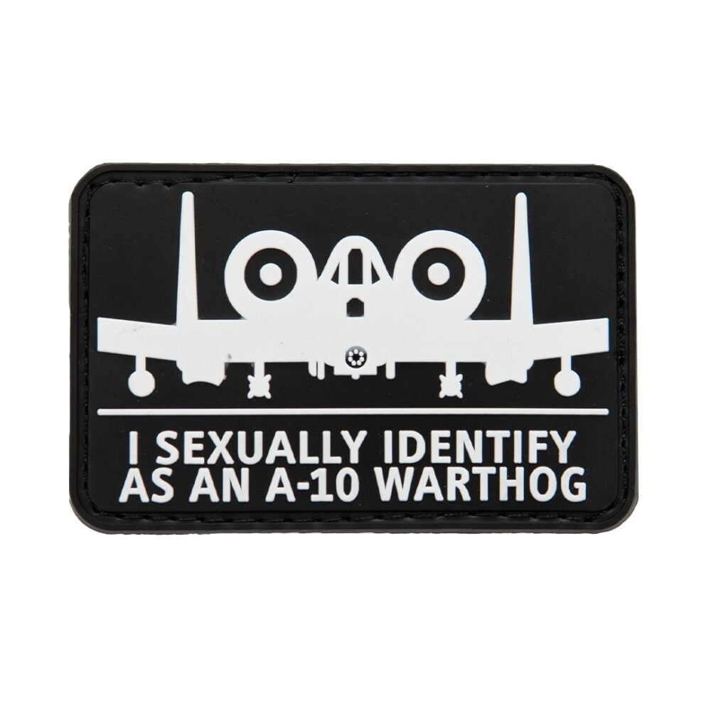 3D PVC SEXUAL IDENTIFICATION A-10 WARTHOG Patch - Black