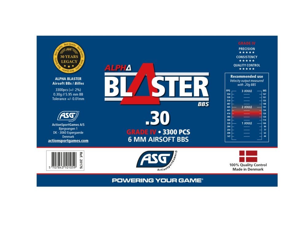 ASG ALPHA Blaster BBs 0,30g, 3300 BBs - White
