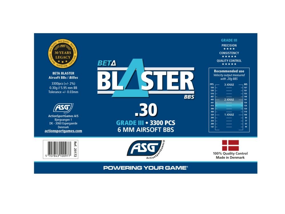 ASG BETA Blaster BBs 0,30g, 3300 BBs - White