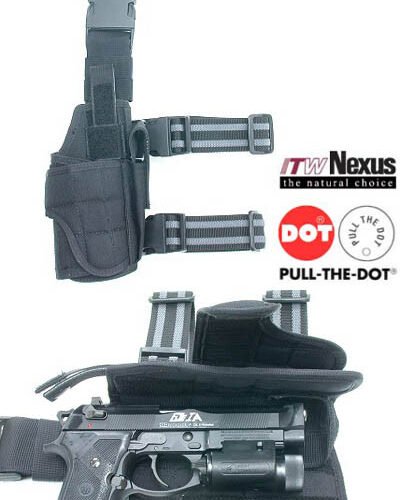 GUARDER Universal Leg Holster TORNADO, Left-Handed - Black