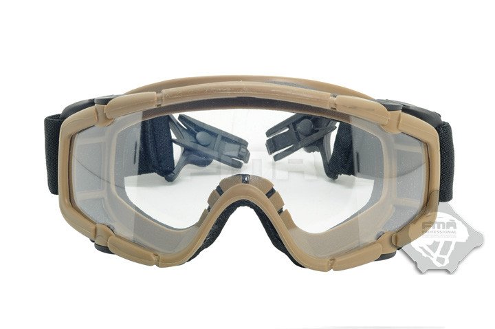 FMA SI Tactical Ballistic Goggle (2 Visors), Helmet Mount - Tan