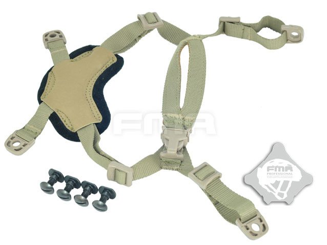 FMA Universal Helmet Suspension / Strap, X type - Tan