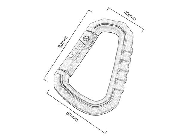 FMA Large Carabiner D-HOOK, 1 Piece - Black