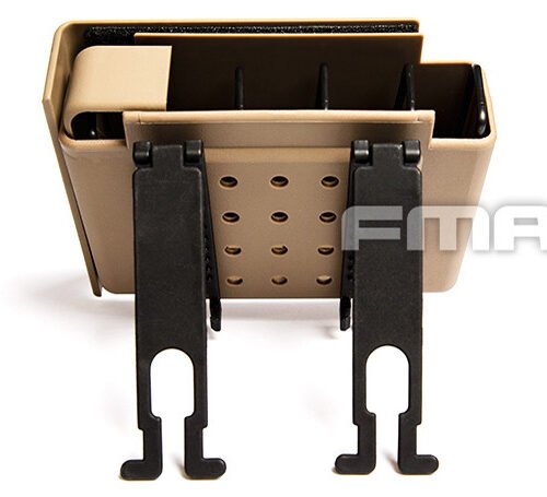 FMA Automatically Jacketed MOLLE Pistol Pouch for 4 Magazines - Tan