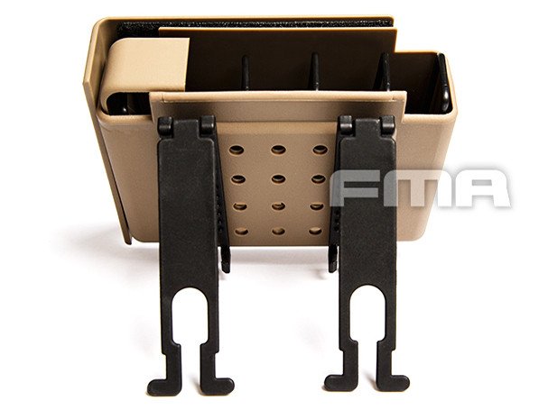 FMA Automatically Jacketed MOLLE Pistol Pouch for 4 Magazines - Tan