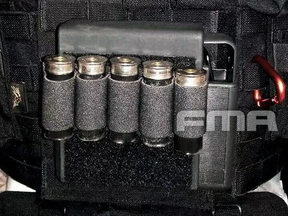 FMA Automatically Jacketed MOLLE Pistol Pouch for 4 Magazines - Tan