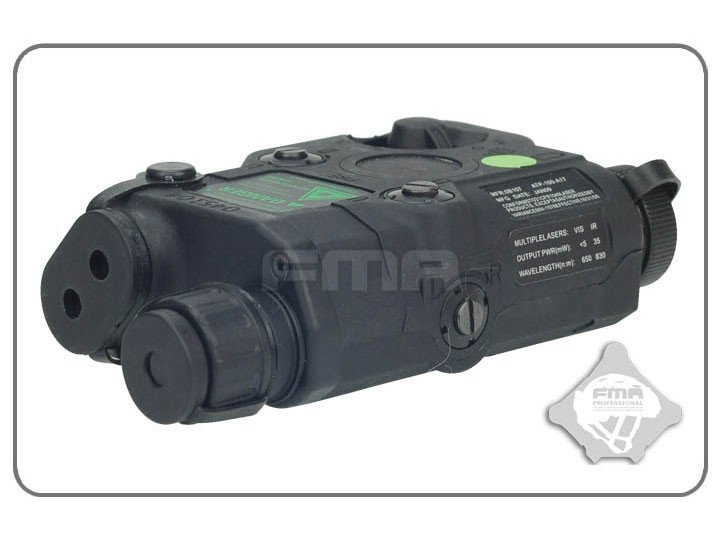 FMA AN/PEQ15 LA-5 Upgrade Version (LED Flashlight, Green / IR Laser) - Black