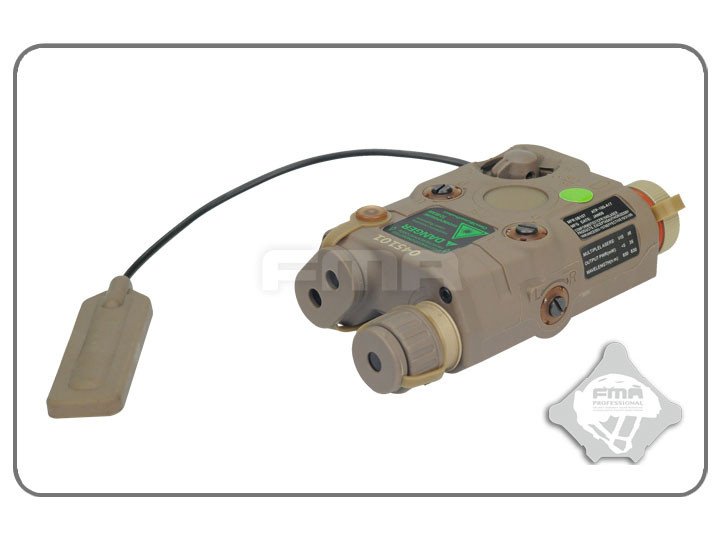 FMA AN/PEQ15 LA-5 Upgrade Version (LED Flashlight, Green / IR Laser) - Tan