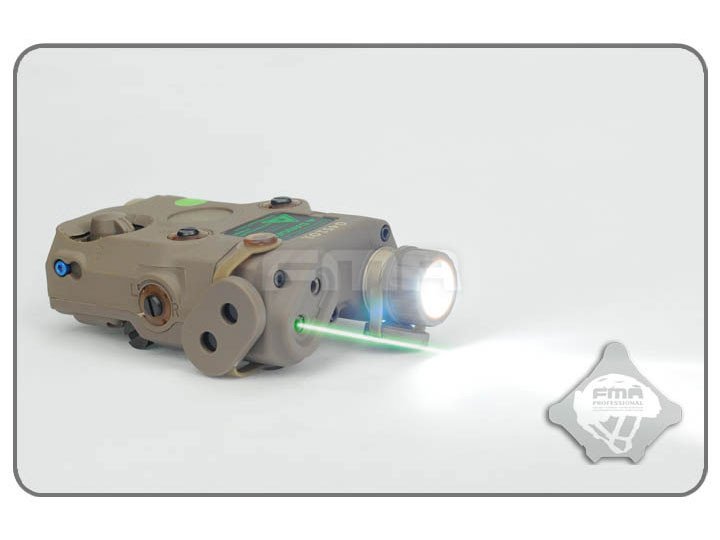 FMA AN/PEQ15 LA-5 Upgrade Version (LED Flashlight, Green / IR Laser) - Tan