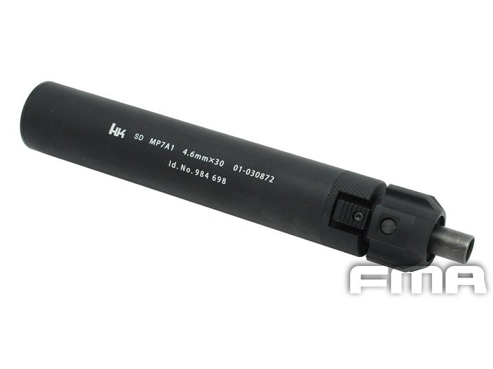 FMA MP7 Silencer 38x220mm with Flash Hider, 12 plus mm (CW) - Black