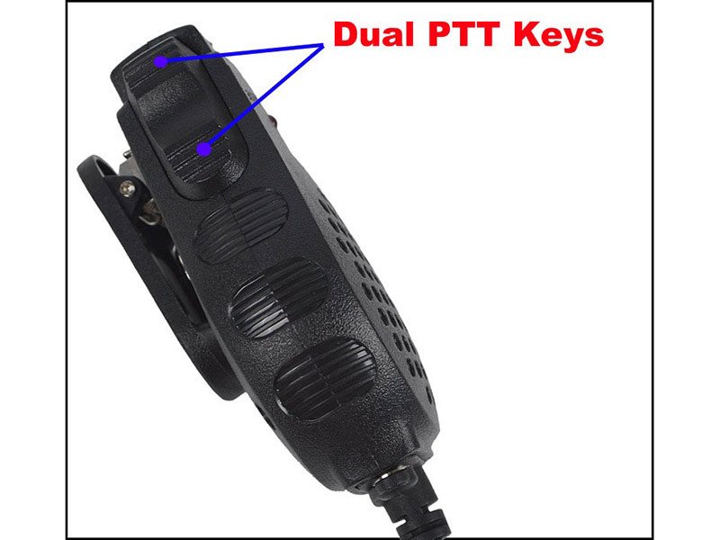 External dual microphone / speaker for Baofeng UV-82 radios, kenwood 2-pin - Black