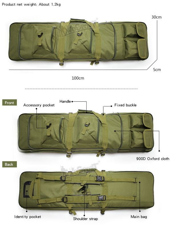 Twin Gun Bag - 60 and 100cm - Black