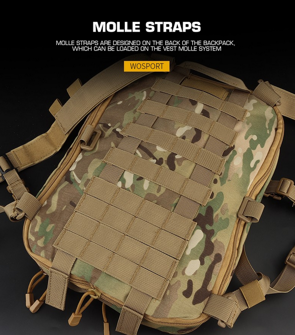 78540 WST MOLLE Tactical FLAT Backpack - Coyote Brown