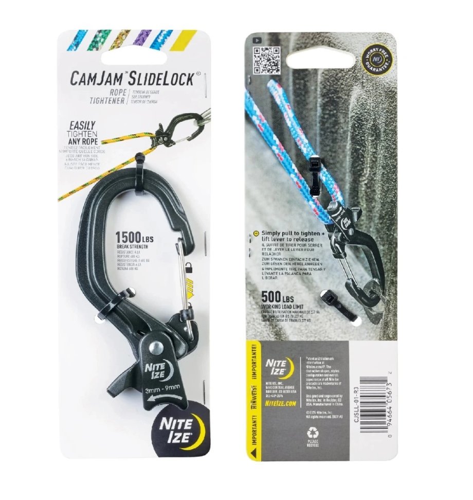 NITE IZE CamJam(TM) SlideLock(R) Rope Tightener Carbine, Size L - Black