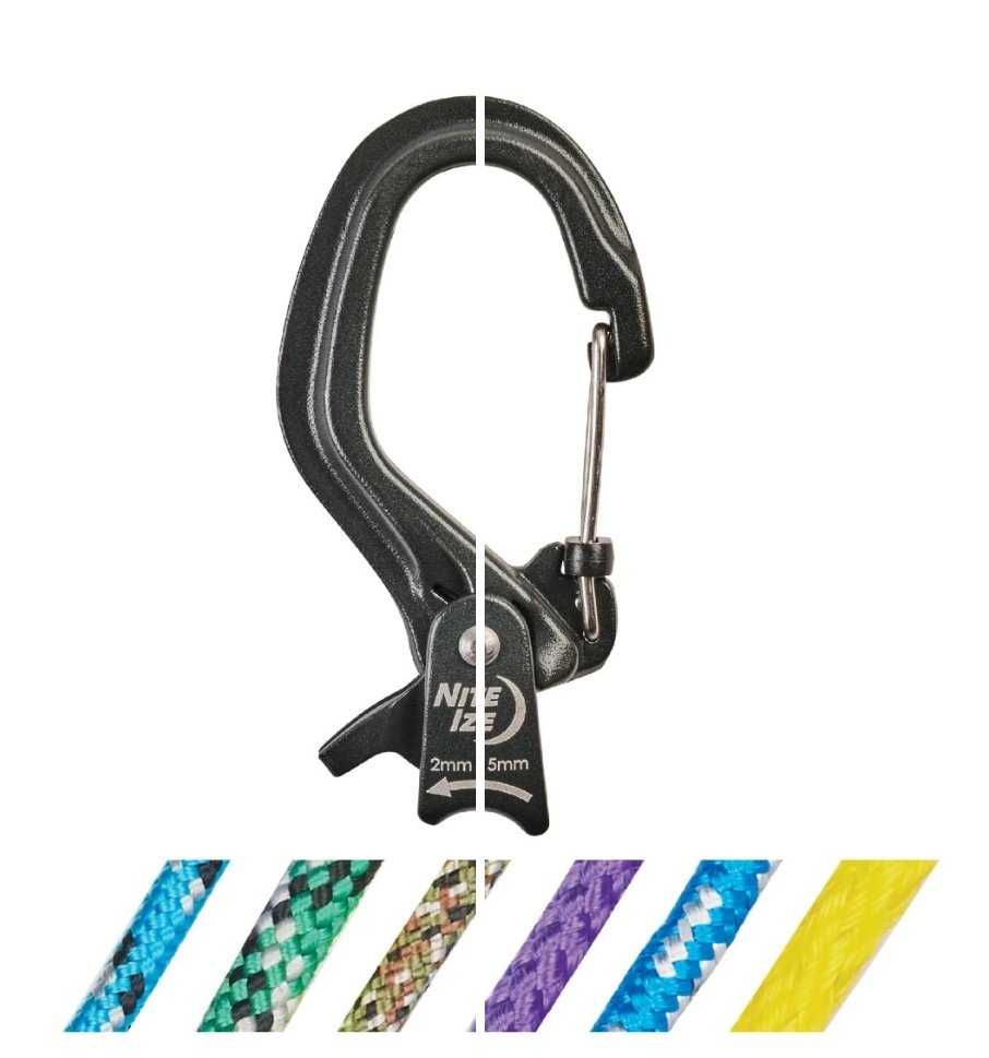 78650 NITE IZE CamJam(TM) SlideLock(R) Rope Tightener Carbine, Size S - Black