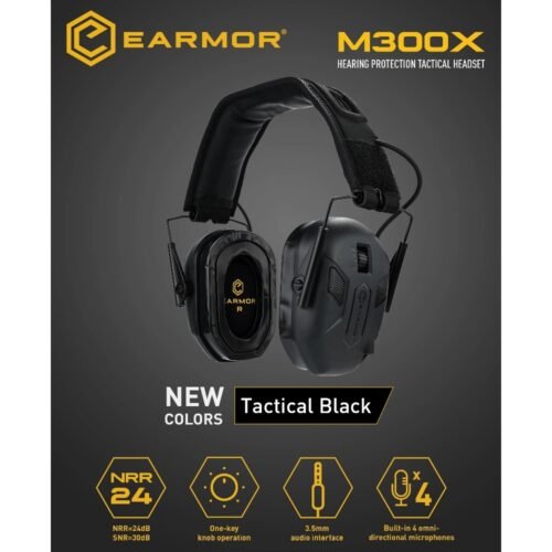 EARMOR M300X Electronic Hearing Protector - Black