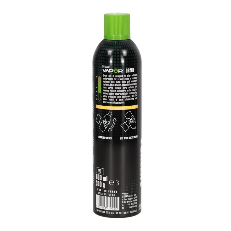 SA VAPOR(TM) Airsoft Green Gas 145 PSI (600 ml) - Green