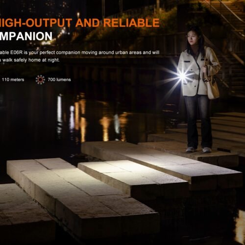FENIX E06R Rechargeable EDC Flashlight, 700 lm - Gray