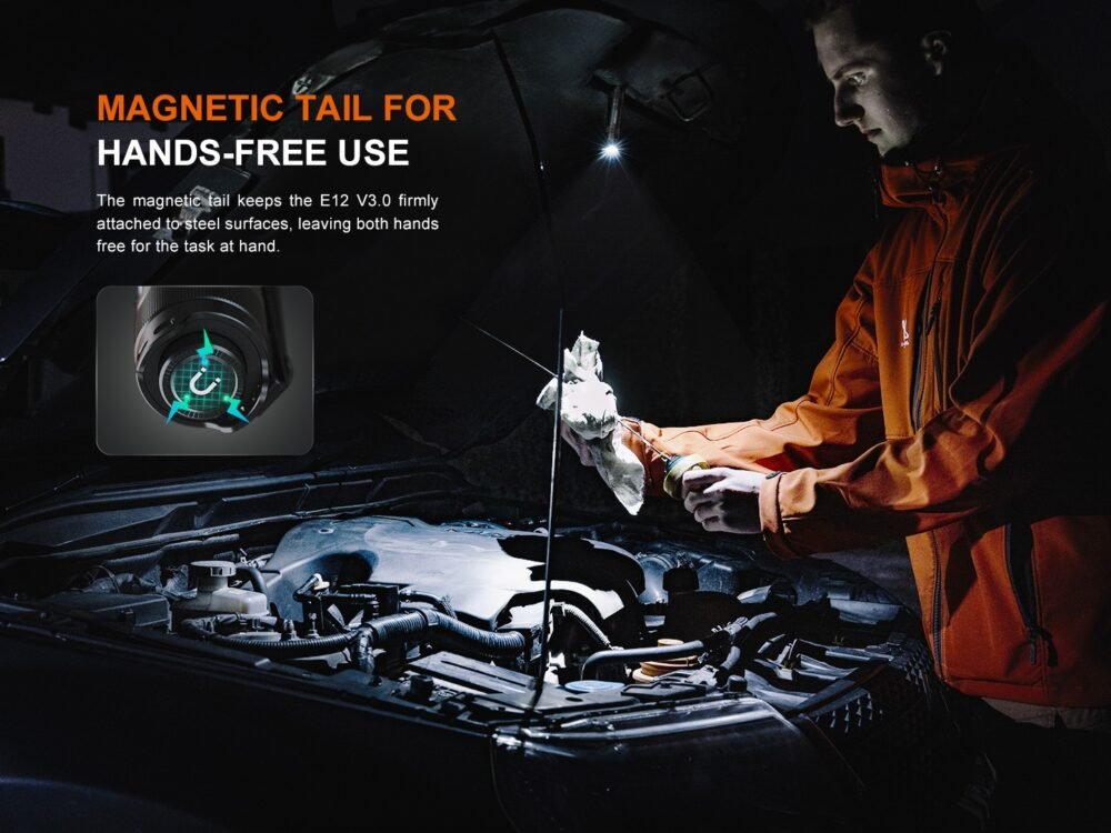 FENIX E12 V3.0 Pocket Flashlight, 200 lm - Black