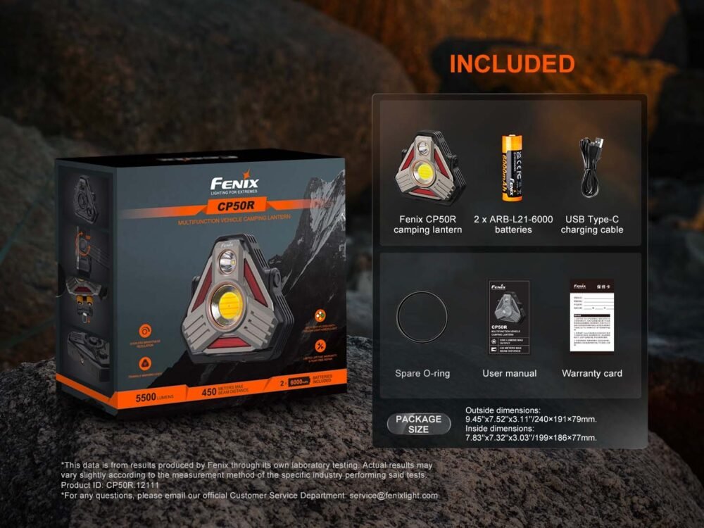 FENIX CP50R Rechargeable Multifunctional Light CP50R, 5500 lm - Black