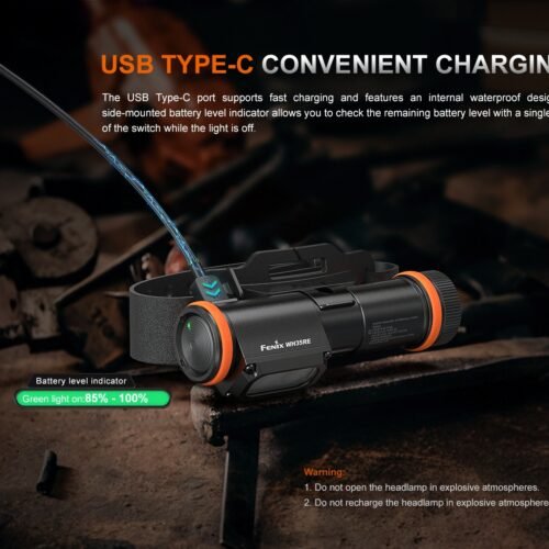 FENIX WH35RE ATEX Rechargeable Headlamp, 280 lm - Black