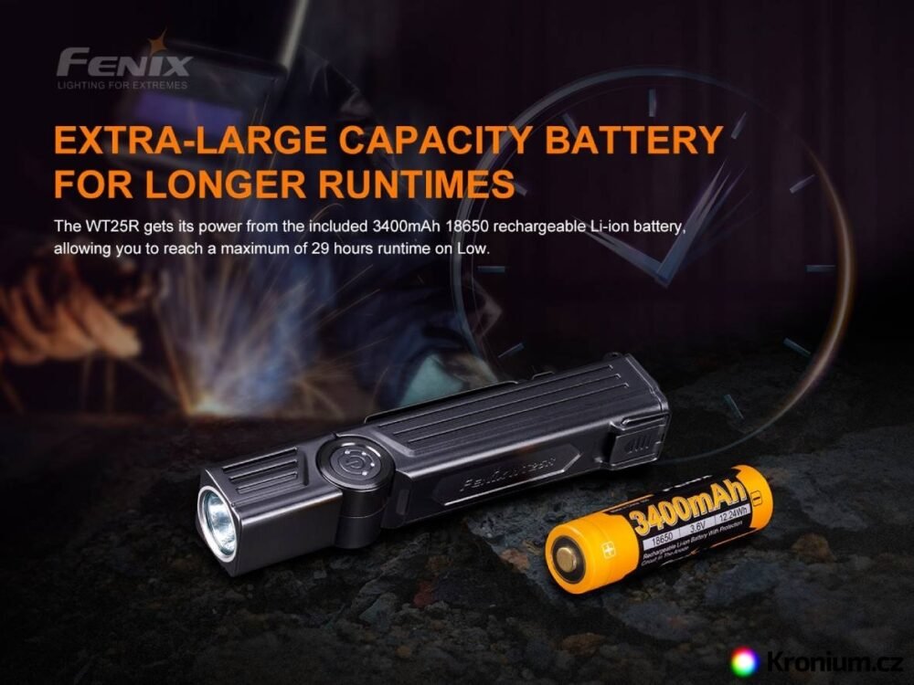 FENIX WT25R LED flashlight, 1000 lm - Black