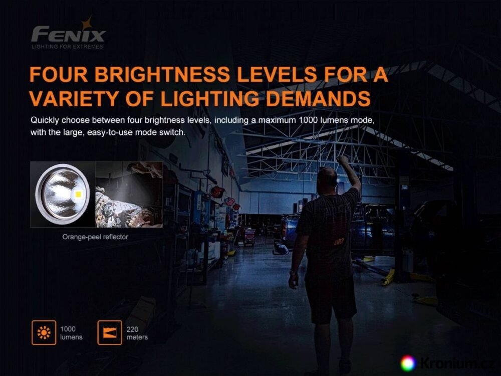 FENIX WT25R LED flashlight, 1000 lm - Black