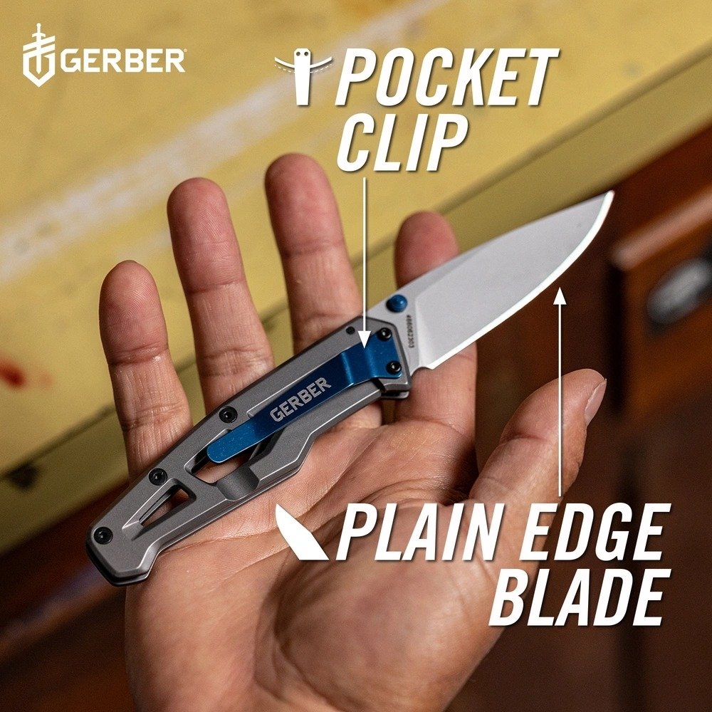 GERBER PARALITE Folding Knife - Grey / Blue