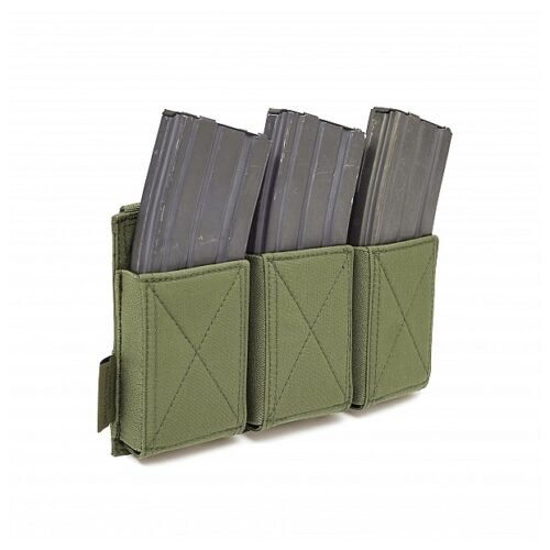 WAS Triple Elastic M4 / AR15 Rifle Magazine MOLLE Pouch – Green