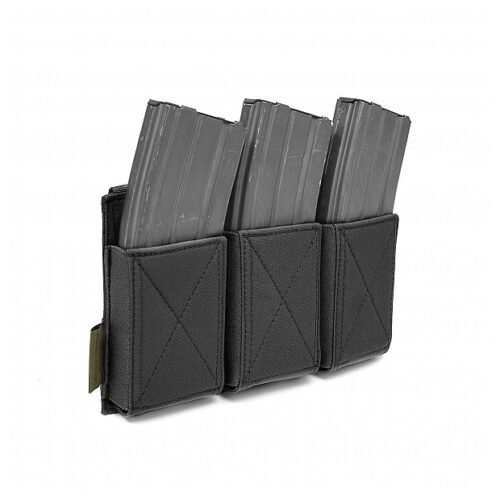 WAS Triple Elastic M4 / AR15 Rifle Magazine MOLLE Pouch – Black
