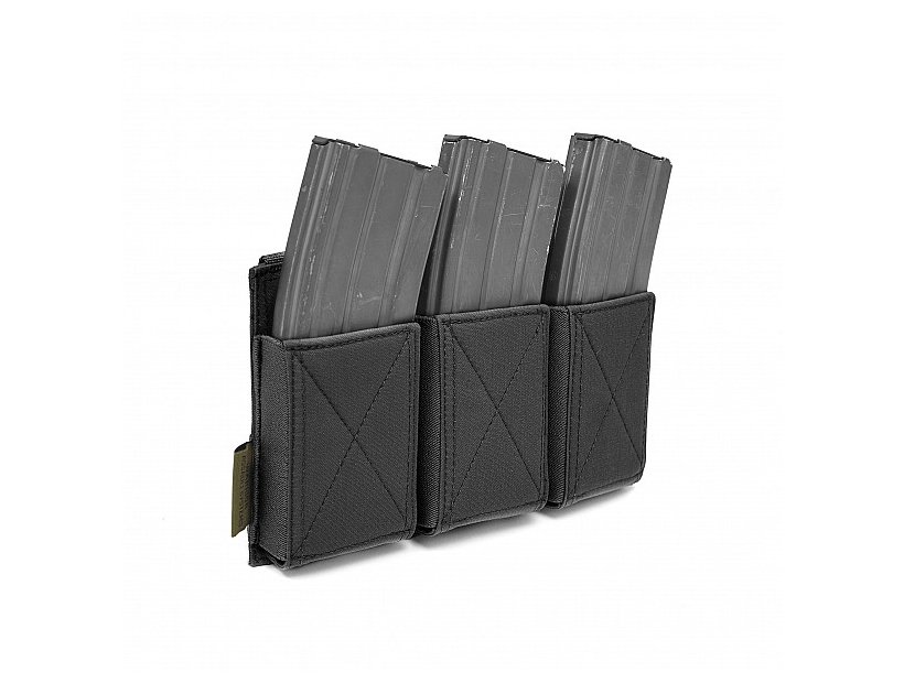 WAS Triple Elastic M4 / AR15 Rifle Magazine MOLLE Pouch – Black